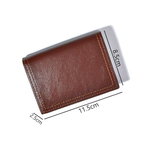 Card Holder PU Button Short Wallet Simple Solid Color Coin Purse Female(khaki)2