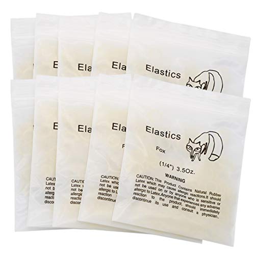 10 packs 1000 élastiques orthodontiques latex renard 1/4 3.5oz