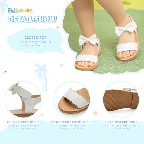 Image of Toddler Girls Sandals Little Girl Summer Flat Sandal Baby Open Toe Outdoor Beach Holiday Dress Shoes