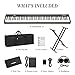 88 Key Full Size Portable Folding Electronic Keyboard Piano Set Built-in Speakers,Electric Piano Keyboard,Digital Piano,Power Adaptor,Bluetooth,Carrying Bag,Headphones,Note Sticker