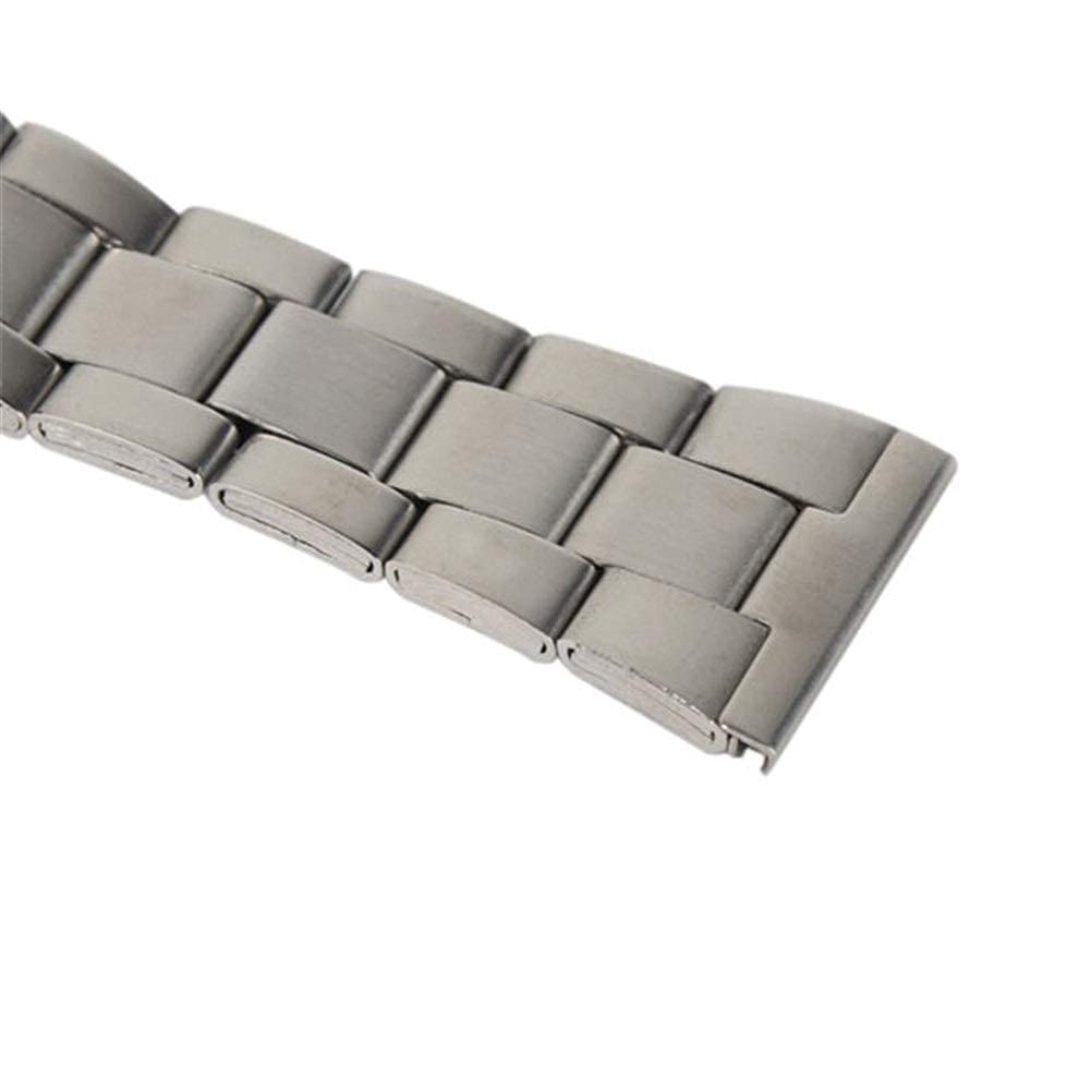 Bracelet de Montre 12/16/18/20/22/24 mm en Acier Inoxydable à maillons Solides pour Montre-Bracelet à Double Fermoir pour Bracelet de Montre Intelligente (Largeur du Bracelet : 24 mm) (20 mm)