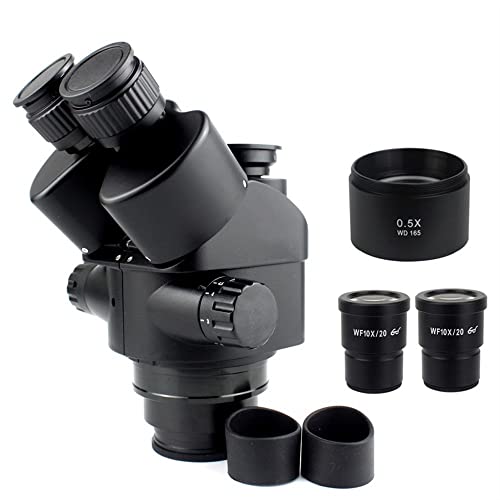 Microscope 7X-45X 3.5X-90X Simul-Focal Trinocular Microscope Zoom Stereo Microscope Head 0.5X 2.0X 0.7X 1.5X 0.75x Auxiliary Objective Lens Fit for PCB Soldering Phone Repair(with 0.5X 165mm)