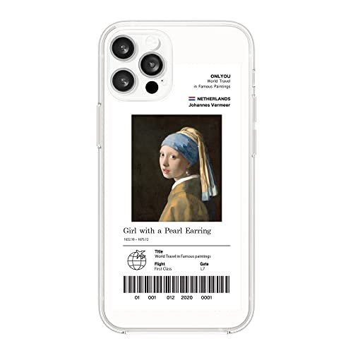 ONLYOU iPhone 14 pro max 用 ケース 韓国 ハイブリッドケース 絵画 デザイン 真珠の耳飾りの少女 フェルメール グッズ カバー iphone 14 pro Max アイフォーン (iPhone14promax, 真珠の耳飾りの少女