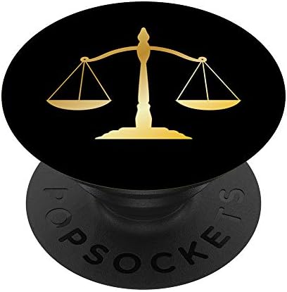 Scales of Justice Black Phone Stand PopSockets PopGrip: Swappable Grip for Phones & Tablets