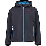 CMP Softshell Jacket With Climaprotect Wp 7.000 Technology Softshell Jacke Kinder und Jungen, ANTRACITE-DANUBE, 128