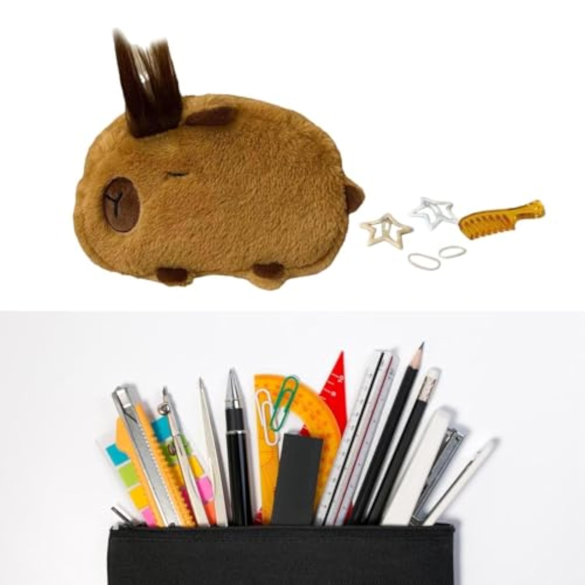 Cute Capybara Plush Pencil Case, Novelty Pouch for Girls
