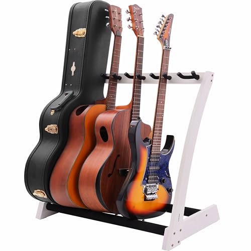 Nefelibata Guitar Stands 5 Wooden Guitar Rack Floor for Guitars and Cases, Electric, Acoustic, Bass...