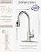 FORIOUS Kitchen Faucets with Pull Down Sprayer, Brushed Nickel High Arc Single Handle Stainless Steel Bar Sink Faucet with Deck Plate for 1 or 3 Hole, Suitable for Farmhouse RV Camper Laundry