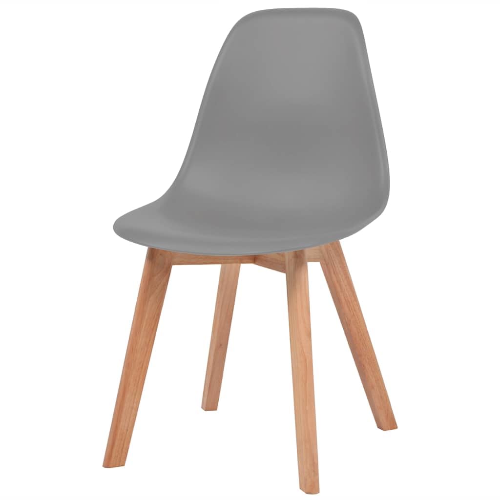 Chaises de salle à manger 4 pièces plastique gris