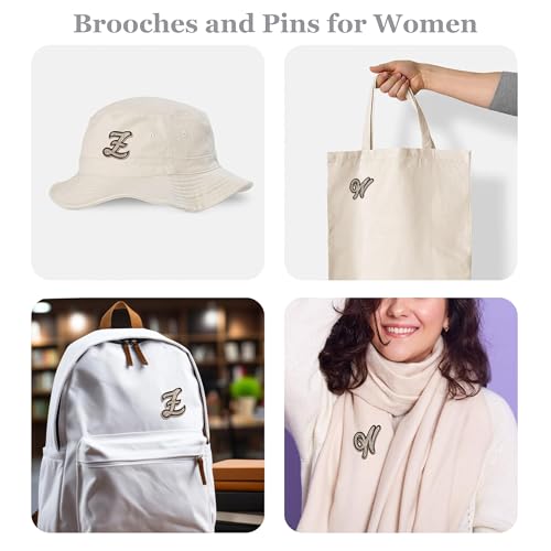 Image of Letter Brooches and Pins for Women A-Z Initial Brooch Pins for Socks Backpacks Crafts Fashion Crystal Rhinestone Initial Pins Trendy Custom Jewelry for Men Women