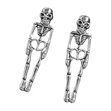 Pendientes de calavera – colgante de esqueleto espeluznante disfraz, pendientes colgantes de calavera espeluznante para mujeres, fiesta de cumpleaños, fiesta de cosplay