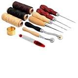 Eleoption Leder Nähen Set DIY Leder Handwerk Sticheln Werkzeuge Zubehör für Handgemachte Lederwaren, (13pcs /Set)