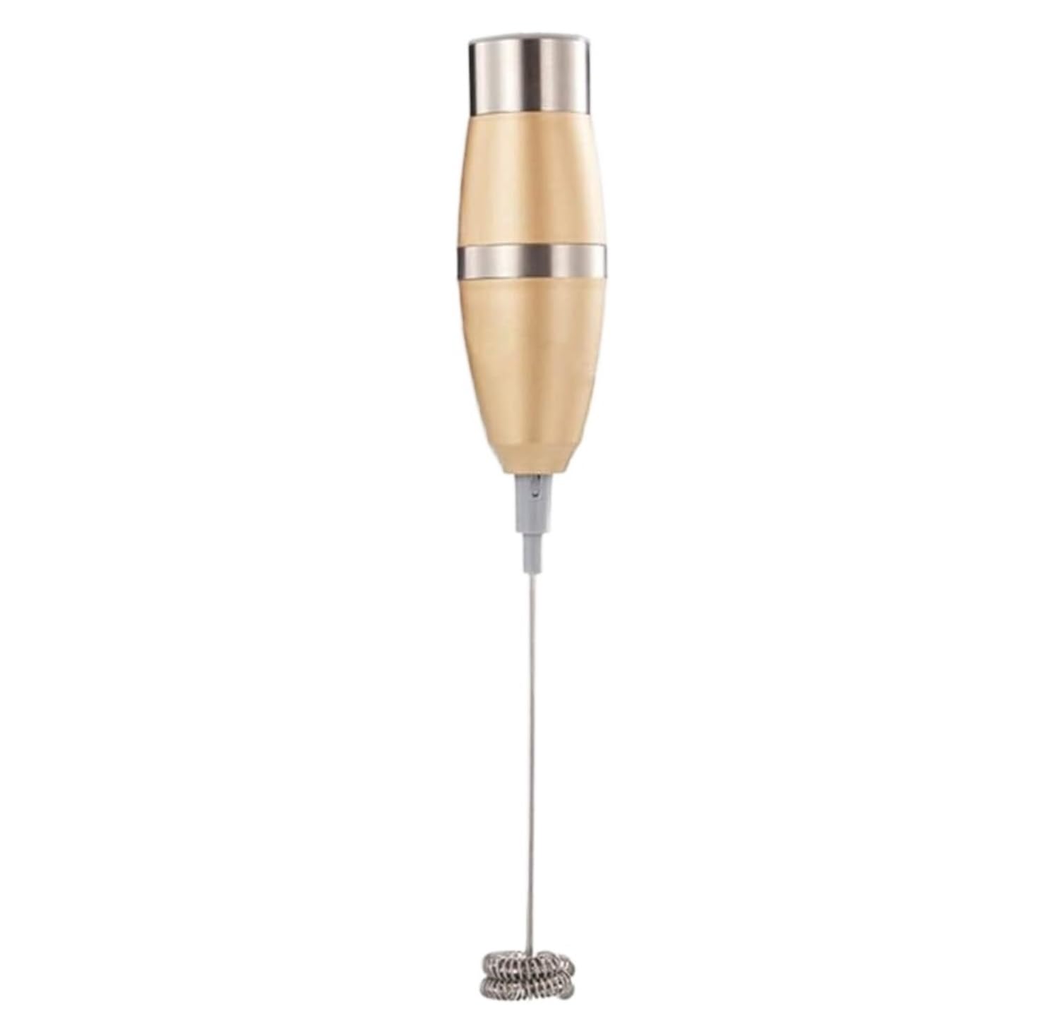Espumador de Leche, Espumador De Leche Eléctrico con Cabezal De Batidor De Resorte Doble, Mezclador De Bebida De Espumador De Leche De Mano De Acero Inoxidable Bubbler Leche para Capuchino
