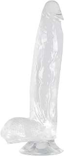 EK03-The 10.4 Inch Suction Cup Crystal Clear Glass Colored Silicone Realistic Classic Hands-Free Suction Cup Tool is Used in the Bedroom