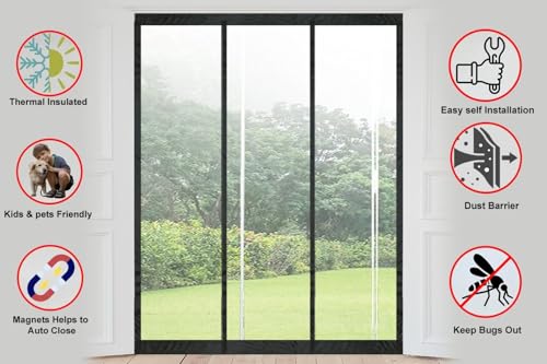 Image of The Furnishing Tree Magnetic AC Curtain | Transparent, Thermal-Insulated Door Screen | Hands-Free for Shops, Kitchens, Bedrooms, and AC Rooms, Fit Doors Upto - WxH(70 inchx142 inch), PVC Thickness 0.30 mm.