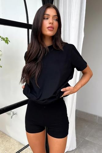 Women's 3 Piece Loungewear Set Soft & Stretchy Loose T Shirt with Shorts & Long Pants3