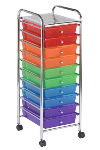 Offex Kids 10 Drawer Mobile Organizer, Assorted