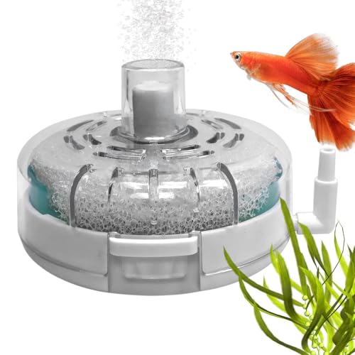 Mini Filtre D'aquarium – Pompe De Filtre Pour Aquarium 8 X 8 X 5,5 Cm Avec Éponge | Media Air Stone, Nettoyeur Compact Pour Aquarium En ABS, Pour Tortue D'eau Douce, Tortue D'eau Salée, Crevette