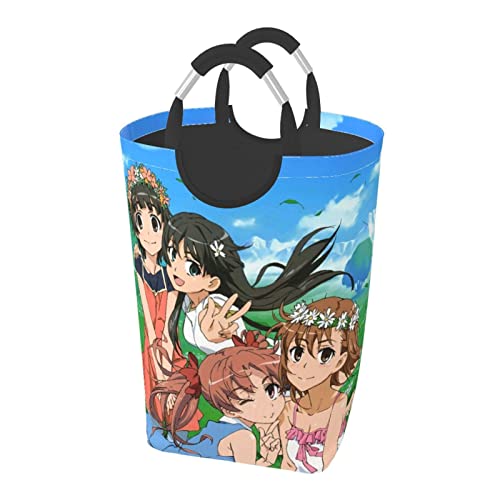 とある科学の超電磁砲ランドリーバスケット ランドリーかご 大容量50L 洗濯かご 折りたたみ ランドリー収納 収納ボックス 撥水加工 布製 雑貨収納 持ち手付き収納袋