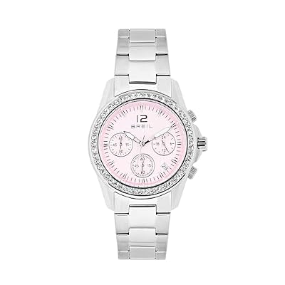 Breil, Collezione Solange, Cronografo Donna, Orologio in Acciaio, Quadrante con Numeri e Indici Luminosi, Bracciale Bilux a Tre Maglie, Chiusura Diver, WR 5 ATM, Cassa 38 mm, Idea Regalo Donna
