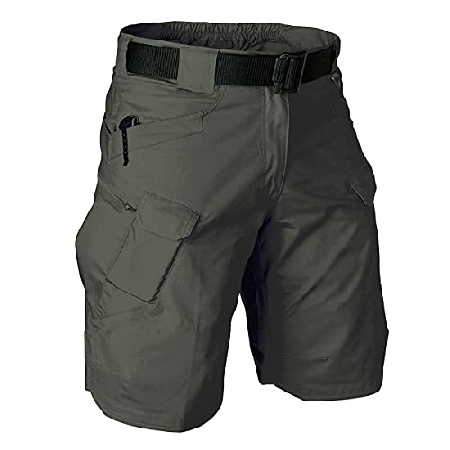 Kolongvangie Work Out Shorts Men's Utility Ripstop Cotton Ployester Cargo Work Short Cycle Lesuire Golf Water Resistant Z01# Dark Green