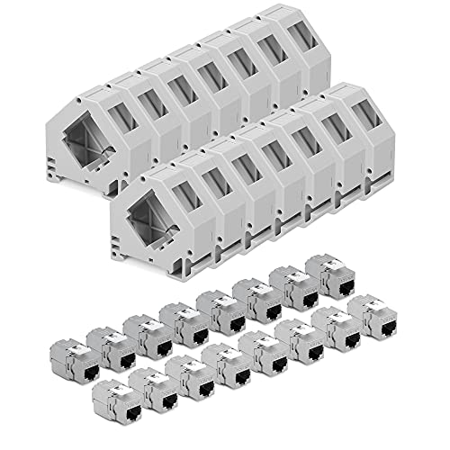 10 Supports Pour Modules Keystone - En Zinc - Pour Montage DIY - Idéal Bricolage Réseau Et Customisation