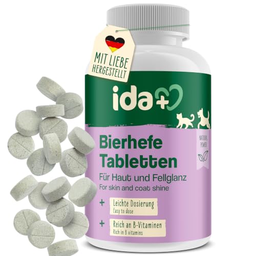 Ida Plus Bierhefe-Tabletten 120 Stück für Hund & Katze - reich an B-Vitaminen, Mineralien & Spurenelementen - glänzendes Fell, gesunde Haut & Krallen - unterstützt die Verdauung & Abwehrkräfte