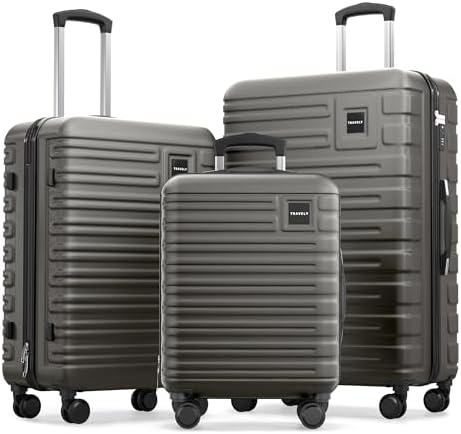 Travely Polycarbonat Koffer Set 77cm, 67cm, Handgepäck Koffer in einem Set, Sehr robuste Reisekoffer mit sanften Rollen & TSA Schloss, Reisekoffer