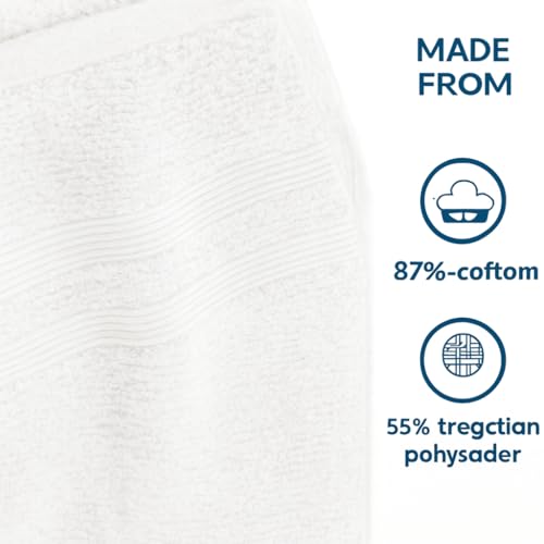 Image of Face Towel Pack of 6 - Ultra Soft 600 GSM Terry Cotton, Highly Absorbent & Odour-Free, 30x30 cm - White