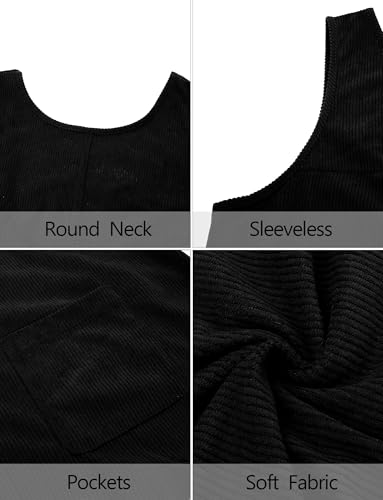 Robe décontractée en tricot col rond sans manches longueur genou
