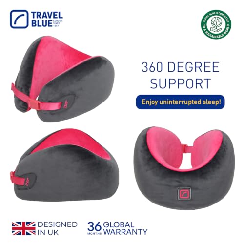 Image of Travel Blue Infinity Travel Ergonomic Neck Pillow Enjoy uninterrupted Sleep with 360-degree Support with Luxurious Hypoallergenic Material (Fuscia)
