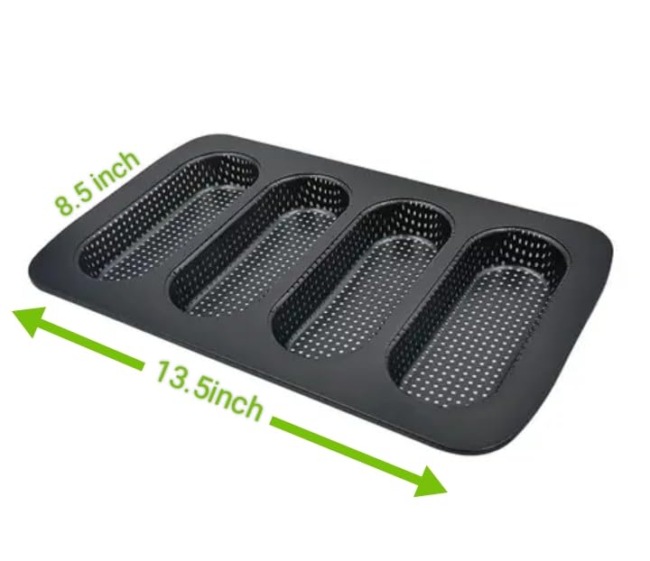 SHOAIB French Baguette Baking Tray Perforated Hotdog bun Baking Tray French Stick Bread Baking pan Hotdog Mould 2