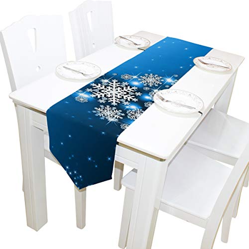 Top Carpenter Rectangle Christmas Blue Tree Printed Table Runner 13X70In For Wedding Birthday Holiday #TOP12
