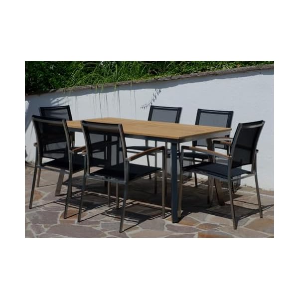 Gartengarnitur Nassau Teak & Edelstahl für 6 Personen