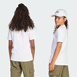 adidas Uniseks - dzieci Essentials Shirt, white/black, 9-10 Years