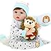 Aori Lifelike Realistic Reborn Baby Doll 22 Inch Real Looking Weighted Reborn Doll with Hedgehog Toy Best Birthday Set for Girls Age 3