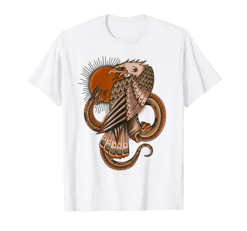 Tatuaggio tradizionale inchiostrato Old School Tattoo Artist Ink Eagle Maglietta