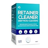 Retainer & Denture Cleaner Tablets 120 Pcs (4 Months Supply) - Retainer Cleaner Tablet for Retainers, Dentures, Night & Mouth Guard, Removable Dental Appliance, Removes Stains & Plaque, Mint Flavor