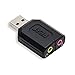 Syba external USB Stereo Sound Adapter for Windows, Mac, Linux Extra Audio Source with 3.5mm Audio Mic Jack C-Media Chipset