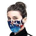 Missli Christmas Face Mask Unisex Reusable Washable Face Protection Adjustable Face Bandanas, Cute Print Xmas Holiday Mouth Mask for Outdoor