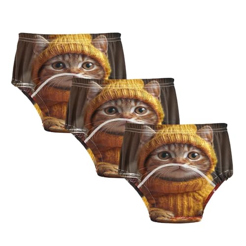 Coikll Cat Wearing Sweater Toddler Training Underwear Waterproof Baby Pee Pants -5T
