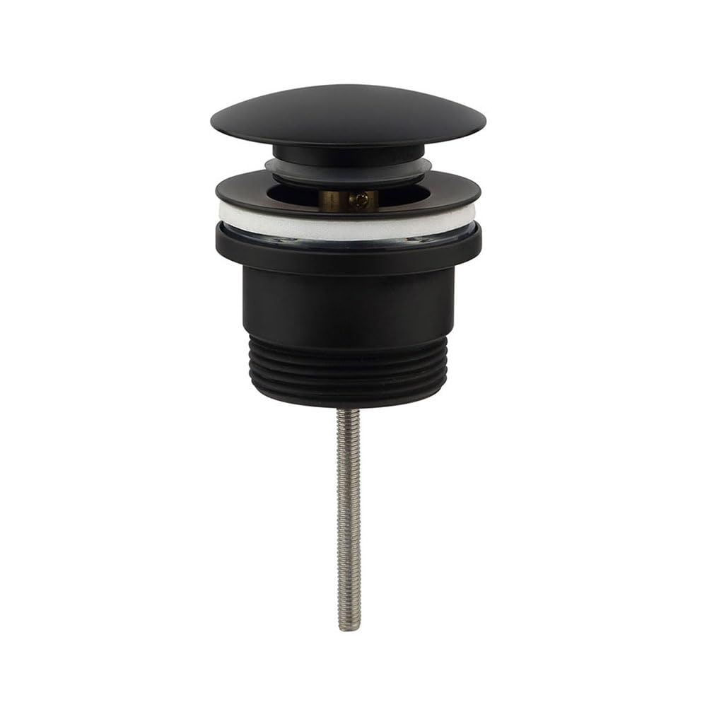 Bonde universelle lavabo laiton contre les fuites clac clac noir mat 1 1/4