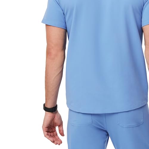 Image of FIGS Chisec Scrub Top for Men - 3 Pockets, Tailored Fit, Squared V-Neck, 4-Way Stretch, Moisture-Wicking