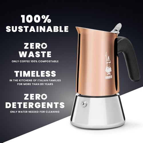 Bialetti Venus Induction 6-Cup Stainless Steel Stovetop Espresso Maker, Copper by Bialetti - Image 5