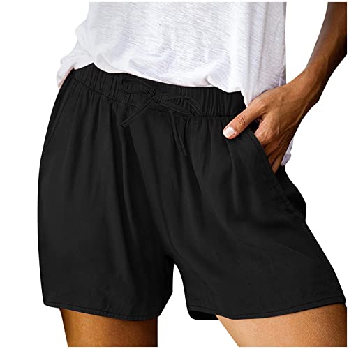 Cggmvcg Womens Cotton Linen Shorts Drawstring Elastic Waist Summer Casual Comfy Lightweight Loose Short Pants With Pockets (Z12 Black, M) Bermuda Shorts For Women Casual Summer Cotton Shorts Women Plus Size Shorts For Women Stretchy Curvy Womens Stretch Twill Shorts Pull On Womens Comfy Shorts Womens Spandex Shorts Shorts For Teen Girls White Linen Shorts Women High Waisted Shorts Women Women Cargo Shorts Brown Shorts Shorts Para Mujer #TOP22
