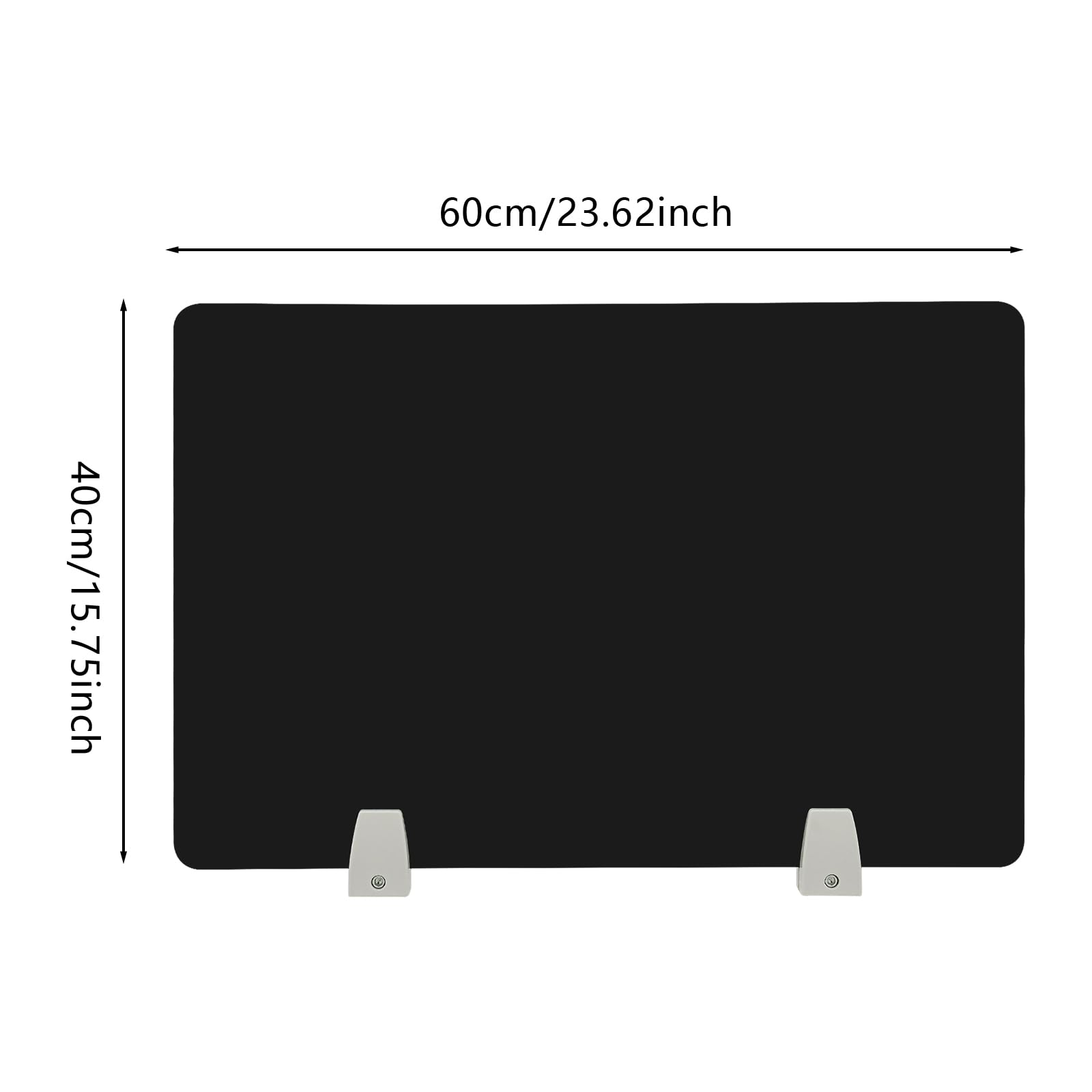 Przegroda na biurko, 4 szt., akrylowe przegrody na biurko, 60 cm dł. x 40 cm szer. panel prywatności z zaciskami, akustyczna, wolnostojąca, redukcja hałasu, do biura, klasy, call center (matowa)