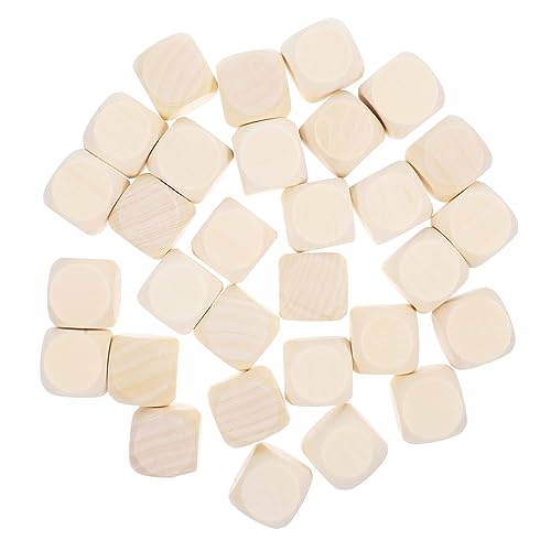 TOPPERFUN 未完成のサイコロブロック 30個入り 天然木製サイコロ 25mm 大型ブランクサイコロ 子供用ゲームプロジェクト用