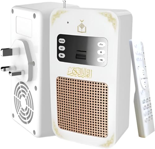 BORTONY Quran Speaker SQ669 LED Light Wall Plug Speaker Wireless Islamic Speaker with Translation Bluetooth Remote Control Quran Speaker USB Support Smart Speaker for Home