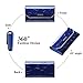 Fashionable women's leather wallet, large capacity multifunctional, snap closure, three fold long style, RFID shielding protection credit card carrying bag (Blue)