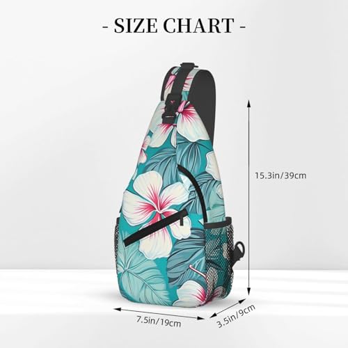 Bolso Sling unisex con diseño de flores tropicales miniatura 2
